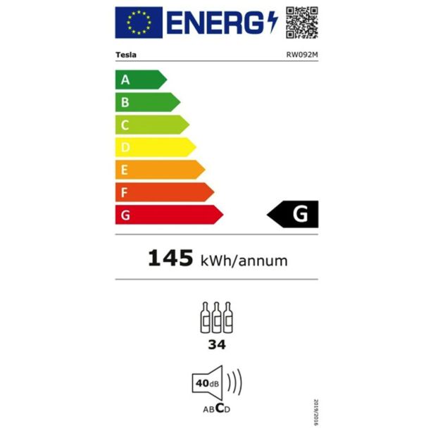 HLADILNA VINSKA VITRINA TESLA RW092M