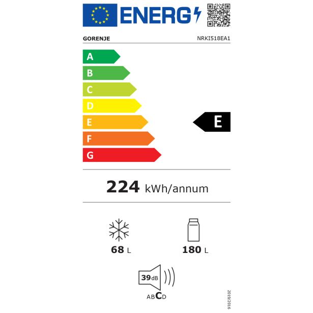 HLADILNIK IN ZAMRZOVALNIK GORENJE NRKI518EA1