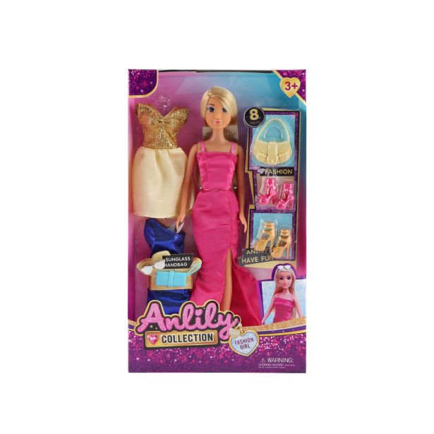 IGRAČE ZA DEKLICE MASEN TOYS PUNČKA Z OBLAČILI IN MODNIMI DODATKI 7213929