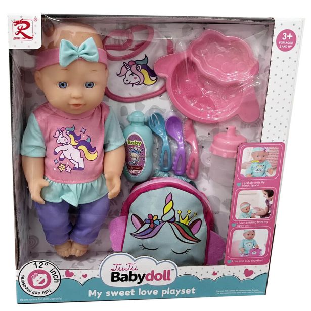 IGRAČE ZA DEKLICE RL DOJENČEK Z DODATKI 30 CM 6809