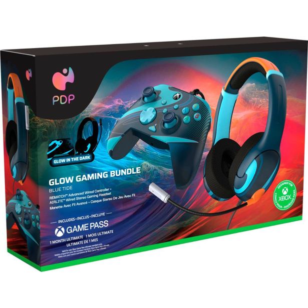 IGRALNI PRIPOMOČEK PDP XBOX REMATCH KONTROLER + SLUŠALKE BLUE TIDE