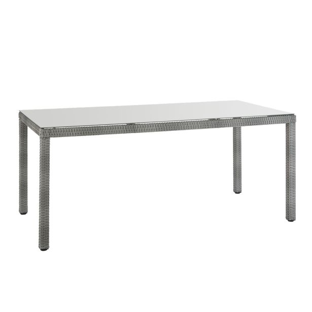 JEDILNA MIZA DAVOS FIX PROTJE-ALU-STEKLO SIVA 90X180X74