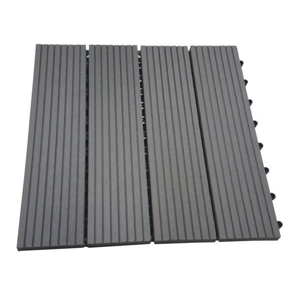 WPC DESKA ZA TERASO BAMBUSWPC KLIK PLOŠČA SVETLO SIVA 300X300X22 MM