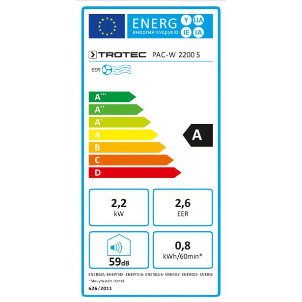 KLIMATSKA NAPRAVA BREZ ZUNANJE ENOTE PAC-W 2200 S-SAMO HLAJENJE