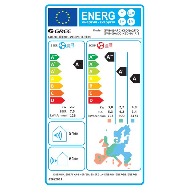 KLIMATSKA NAPRAVA GREE GWH12ACC FAIRY 3.5KW, NOTR+ZUN ENOTA