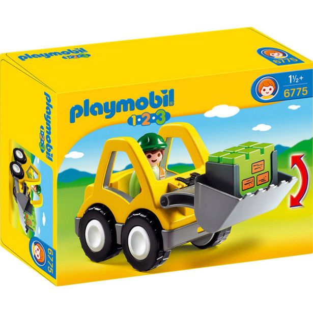 KOCKE PLAYMOBIL SPREDNJI NAKLADAL. 1.2.3 S PREMIČNIM KOPAČEM 6775