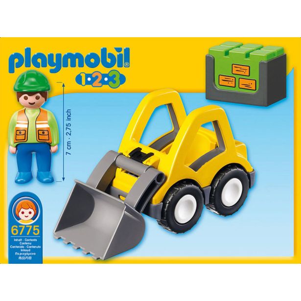 KOCKE PLAYMOBIL SPREDNJI NAKLADAL. 1.2.3 S PREMIČNIM KOPAČEM 6775