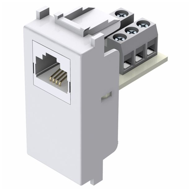 KOMUNIKACIJSKA VTIČNICA MODUL TEL LT RJ11 6/4 BELA, 1M, BOK