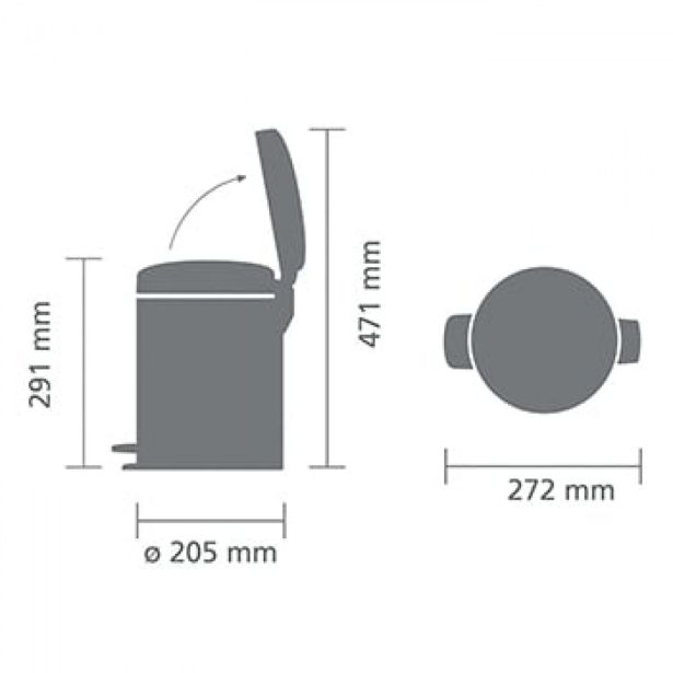KOŠ ZA SMETI BRABANTIA NEWICON S PEDALKO 5 L, BEL