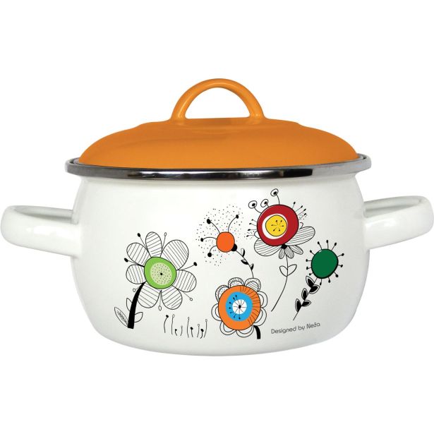 LONEC / KOZICA ENAMELIE KOZICA S POKROVOM 12 CM 0.6 L NEŽA