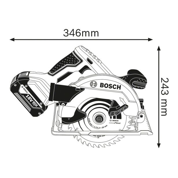 AKUMULATORSKA KROŽNA ŽAGA BOSCH GKS 18V-57 PROFESSIONAL