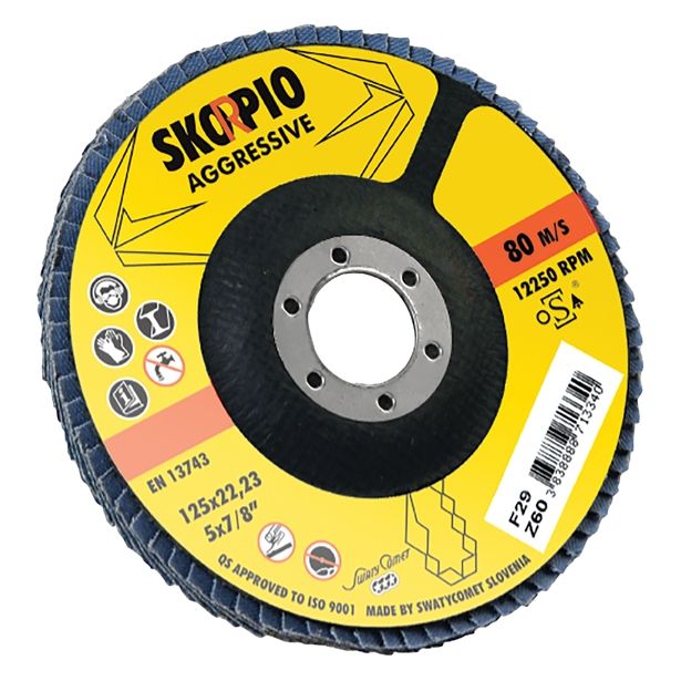 LAMELNI BRUSNI DISK POŠ. SKORPIO-AGR 125X22.23 MM 4-DELNI SET ZA INOX