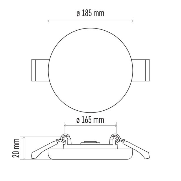 LED PANEL EMOS 18W NW BELI,OKROGLI, IP65 VGRADNI