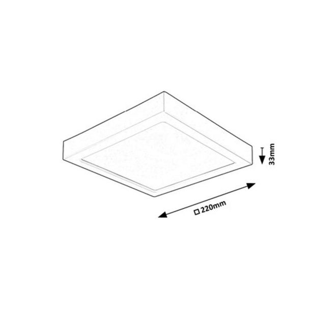 LED PANEL RABALUX SHAUN2 24W 3000K ČRNA KVADRATNA