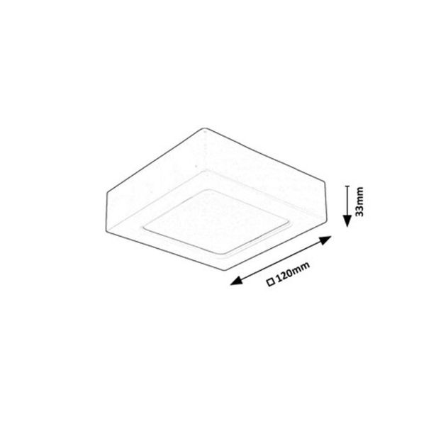 LED PANEL RABALUX SHAUN2 7W 3000K ČRNA KVADRATNA
