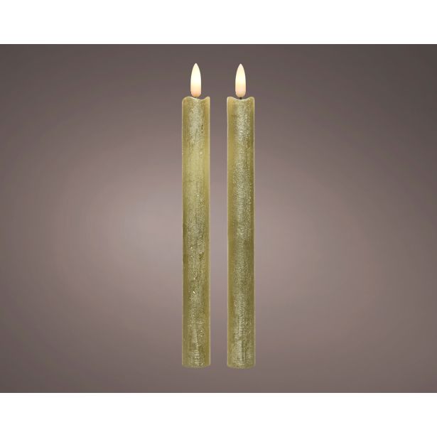 SVEČA BREZ PLAMENA LUMINEO LED, ZLATA 2/1, FI 2 CM VIŠINA 24 CM