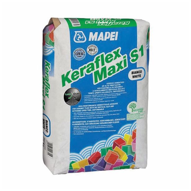 LEPILO ZA PLOŠČICE MAPEI KERAFLEX MAXI S1 ZERO BELI 23 KG C2TE S1