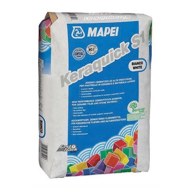 LEPILO ZA PLOŠČICE MAPEI KERAQUICK S1 BELI 23 KG C2FT S1