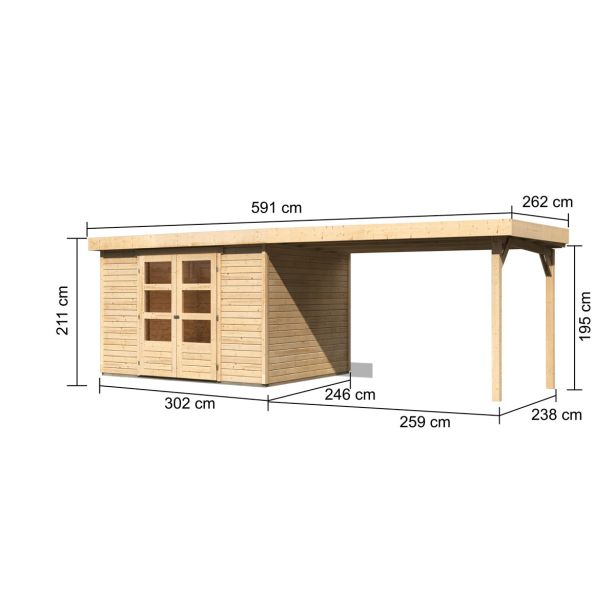 LESENA VRTNA HIŠKA KARIBU ASKOLA 5 302DX246GX211V '+ 280D 19MM BARVA LESA