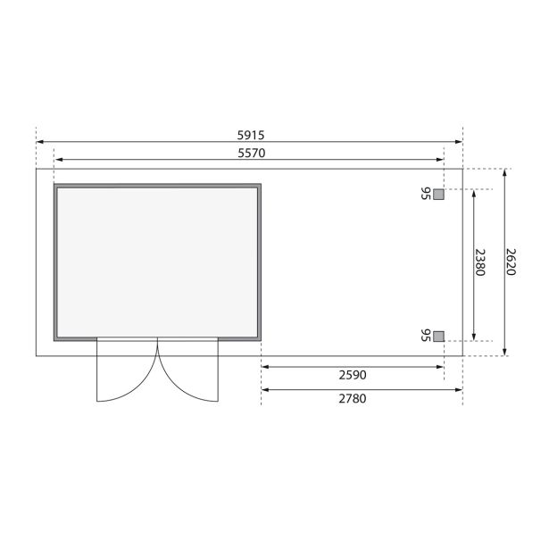 LESENA VRTNA HIŠKA KARIBU ASKOLA 5 302DX246GX211V '+ 280D 19MM BARVA LESA