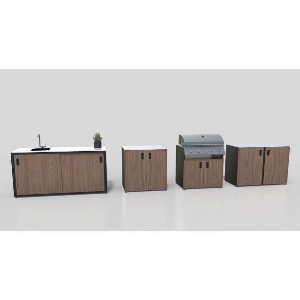 LETNA KUHINJA MS VISCOM ELEMENT Z VRATI LESNI DEKOR 900 X 634 MM