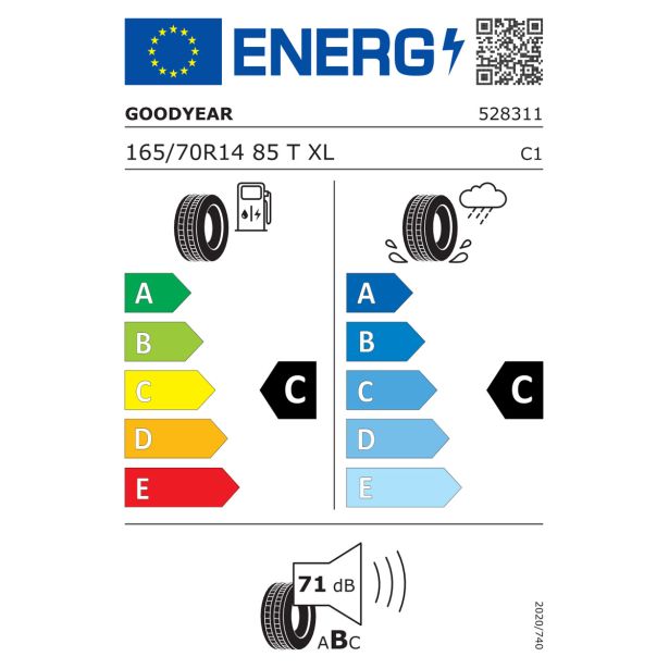 LETNA PNEVMATIKA GOODYEAR 165/70R14 85T XL EFFICIENTGRIP COMPACT