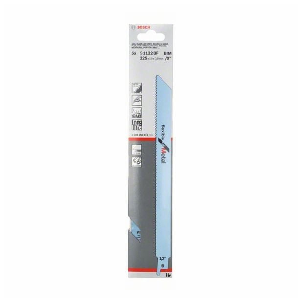 LIST SABLJASTE ŽAGE BOSCH S 1122 BF BIM ZA KOVINO 225X19X0.8 MM 14 ZPZ