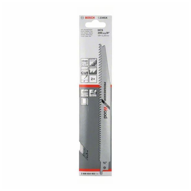 LIST SABLJASTE ŽAGE BOSCH S 2345 X HCS ZA LES 200X19X0.8 MM 6-10 ZPZ