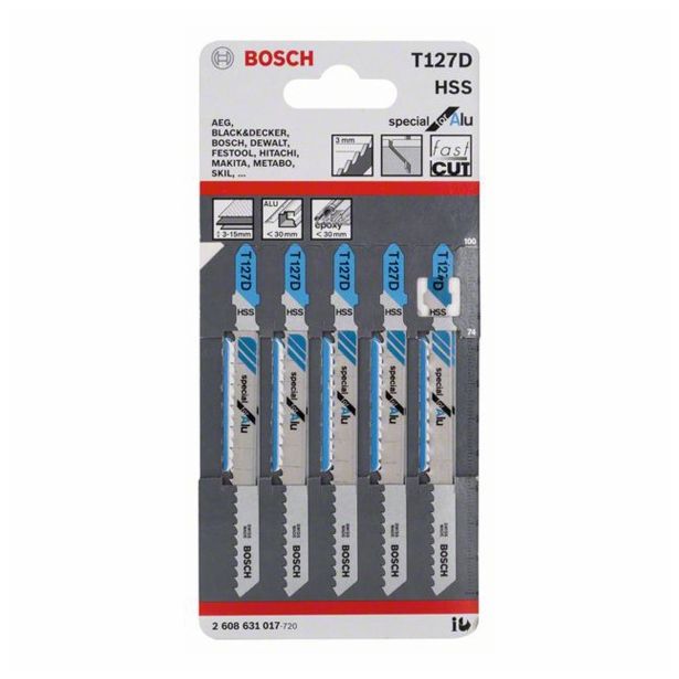 LIST VBODNE ŽAGE BOSCH T 127 D HSS ZA ALUMINIJ 74 MM 8 ZPZ