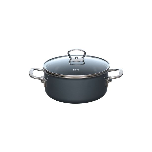 LONEC / KOZICA RIESS KOZICA 20CM 2L DARK GREY S STEKLENO POKROVKO