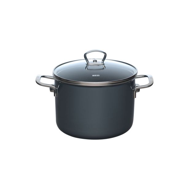 LONEC / KOZICA RIESS LONEC 20CM 4L DARK GREY S STEKLENO POKROVKO