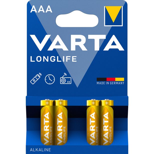 ALKALNI BATERIJSKI VLOŽEK VARTA LR03 AAA BL/4 LONGLIFE