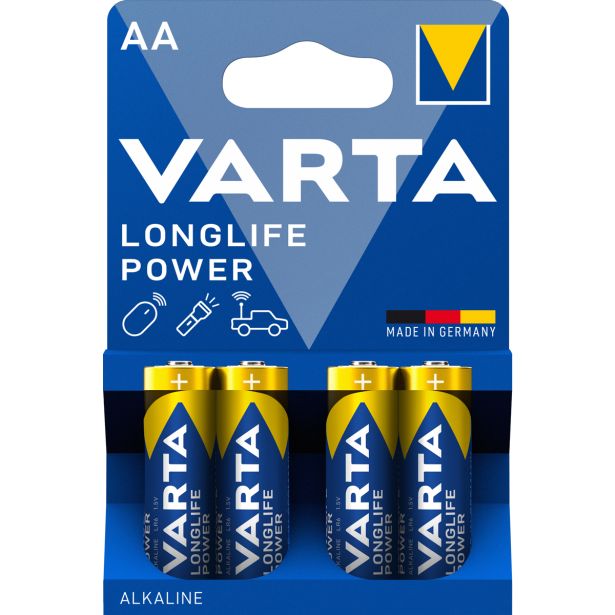 ALKALNI BATERIJSKI VLOŽEK VARTA LR06 AA LONGLIFE POWER BL/4, 1.5V