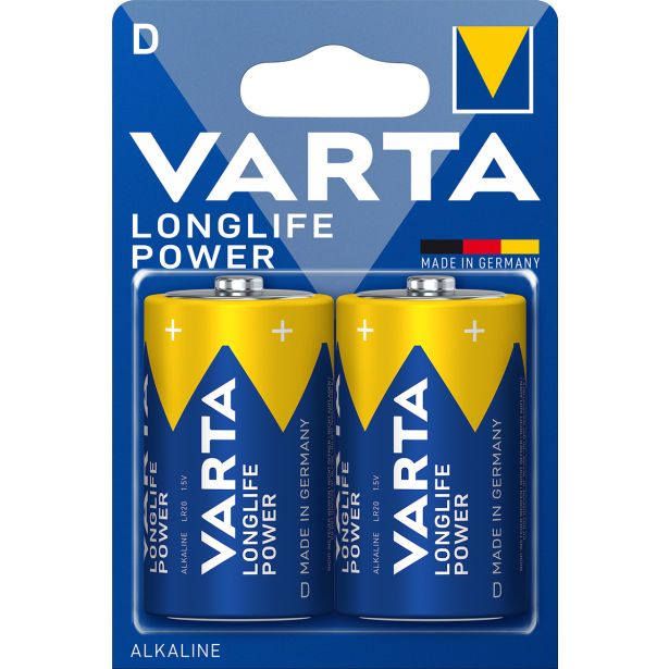 ALKALNI BATERIJSKI VLOŽEK VARTA LR20 D LONGLIFE POWER BL/2, 1.5V