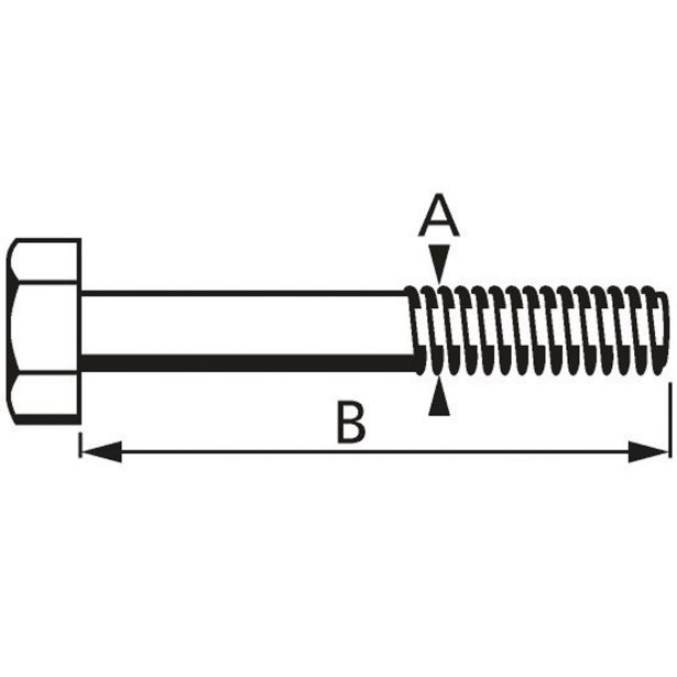 6-OGLATI VIJAK DIN 931 6X40 A2 INOX V ZAVITKU JE 25 KOS