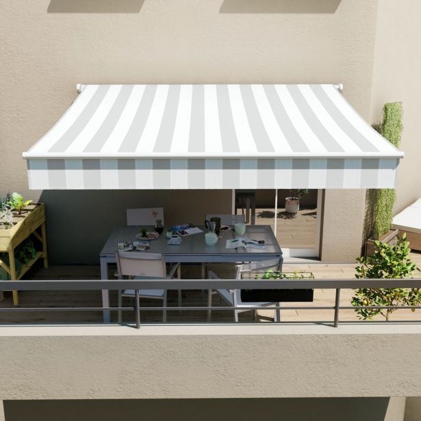 MARKIZA, TENDA NATERIAL CALIMA 300X200 CM BELO/SIVA, ROČNA