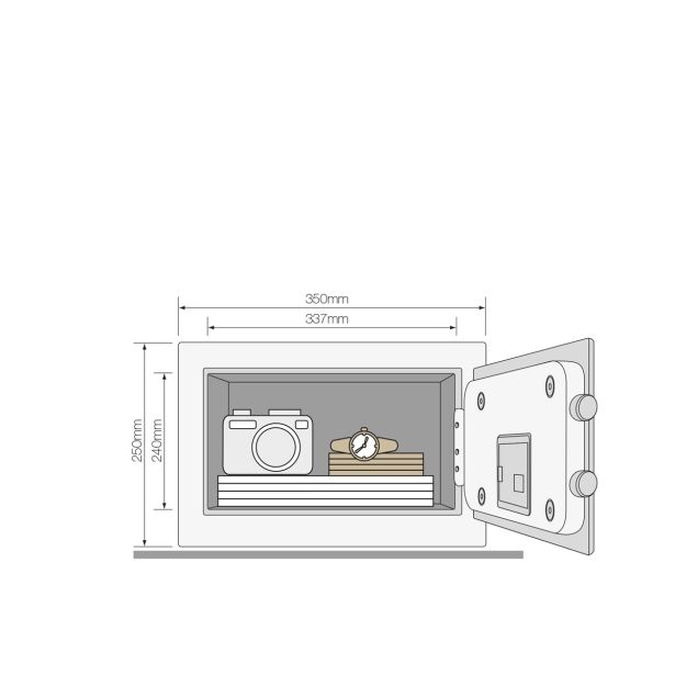 YALE TREZOR MAXIMUM SECURITY MOTORISED HOME FINGERPRINT, VXŠXD 250X350X300 MM, 16,7 KG, 18,6 L, EL. KLJUČAVNICO NA ODTIS