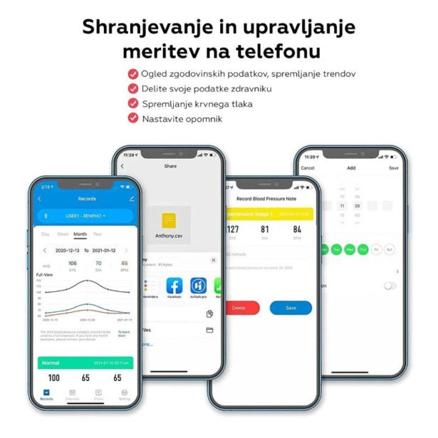 MERILNIK KRVNEGA TLAKA RENPHO PEU-TMB-1872-T-WH