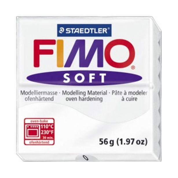 MODELIRNA MASA, PLASTELIN FIMO SOFT 0, BELA 56 G