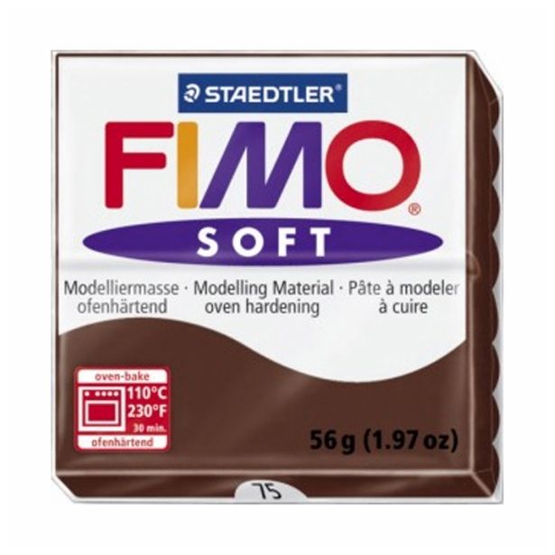 MODELIRNA MASA, PLASTELIN FIMO SOFT 75, T.RJAVA 56 G