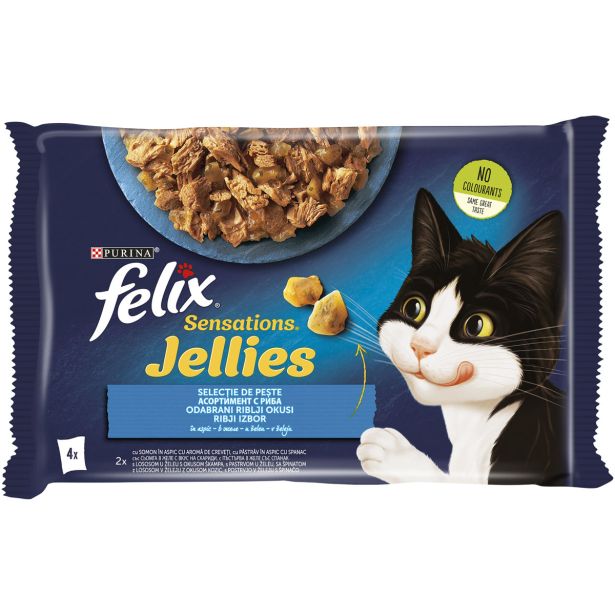 MOKRA HRANA ZA MAČKA FELIX SENSATIONS RIBE 4X85G