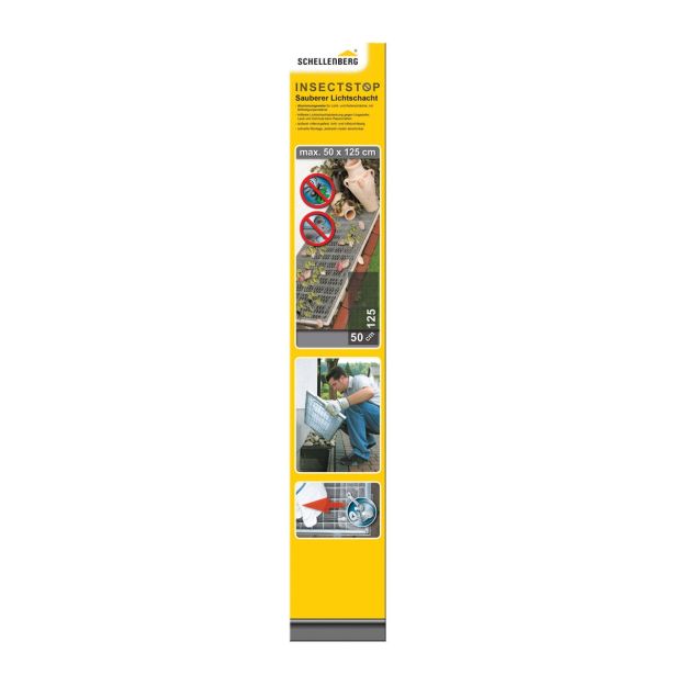 SCHELLENBERG ZAŠČITNA MREŽA ZA SVETLOBNE JAŠKE 50X125 CM, ALUMINIJ, BREZ OKVIRJA