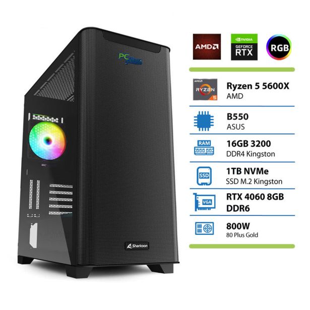 NAMIZNI RAČUNALNIK PC PLUS GAMER R5 5600X 16GB 1TB GTX4060