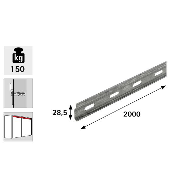 NOSILNA LETEV ZA KUHINJSKE ELEMENTE HETTICH DIY 2000 MM