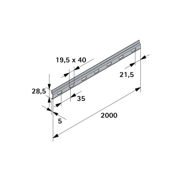 NOSILNA LETEV ZA KUHINJSKE ELEMENTE HETTICH DIY 2000 MM