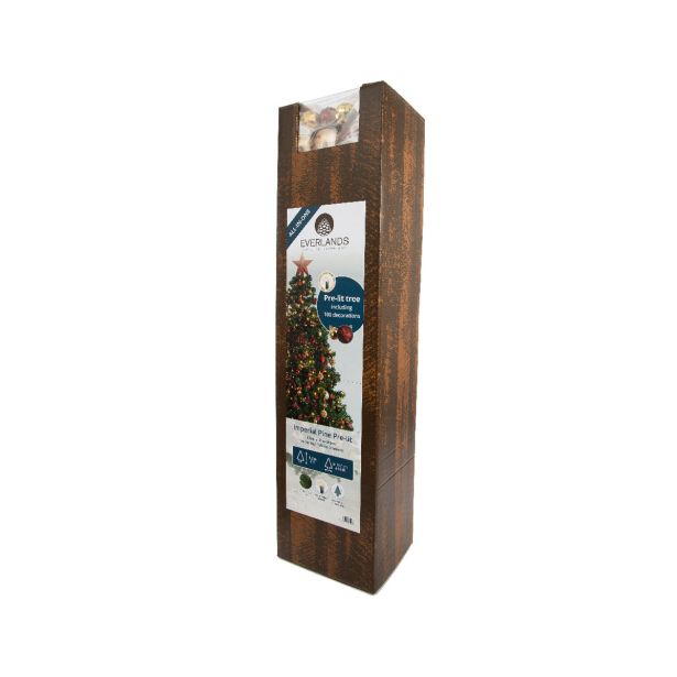 NOVOLETNA JELKA EVERLANDS 150 CM ZELENA Z OKRASKI 170 LUČK, IMPERIAL PINE