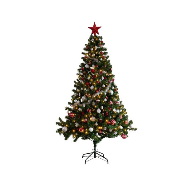NOVOLETNA JELKA EVERLANDS 180 CM ZELENA Z OKRASKI 260 LUČK, IMPERIAL PINE