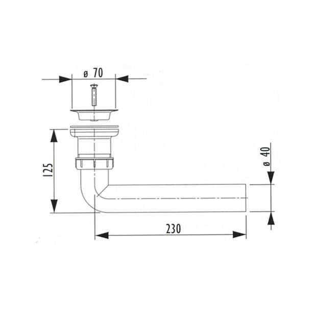 ODTOČNI VENTIL LIV 32 MM PVC S KOLENOM 90