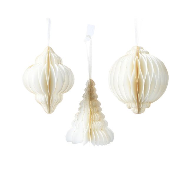 OKRASEK ZA JELKO DECORIS FIGURICE PAPIRNATE 8 CM BELE, SORTIRANO