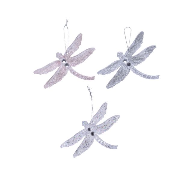 OKRASEK ZA JELKO KAČJI PASTIR 12.5 CM SORT SREBRN / BEL / ROZA